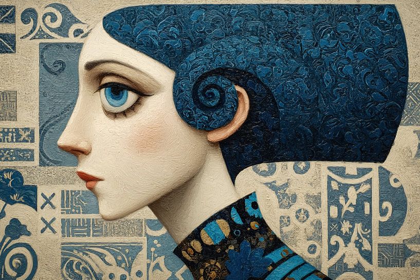 Blaue Frau von Kunst Laune