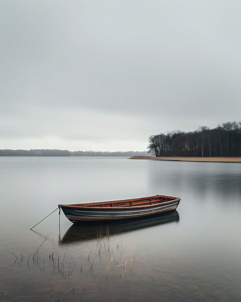 Boot an friedlicher Bucht von fernlichtsicht