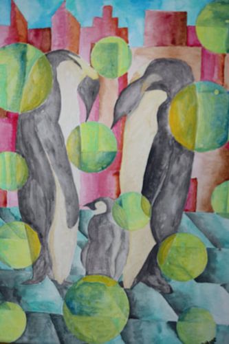 penguins in the city