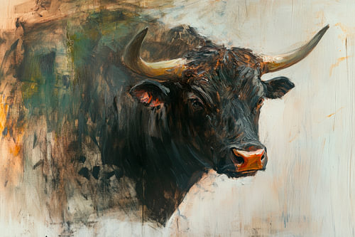 The powerful gaze of a majestic bovine