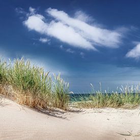 Panorama Dünenblick auf den Strand, und die Ostsee an einem warmen Sommertag. von Voss Fine Art Fotografie