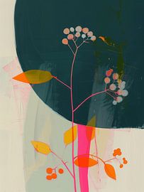 Botanisch abstract met neon accenten van Studio Allee