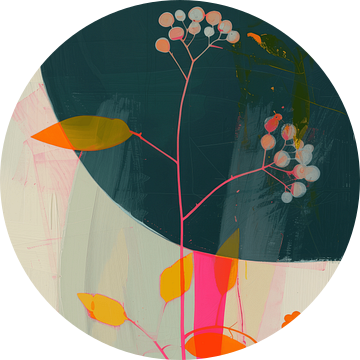 Botanisch abstract met neon accenten van Studio Allee