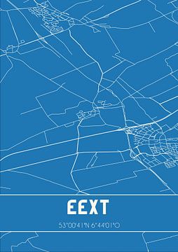 Blauwdruk | Landkaart | Eext (Drenthe) van MijnStadsPoster