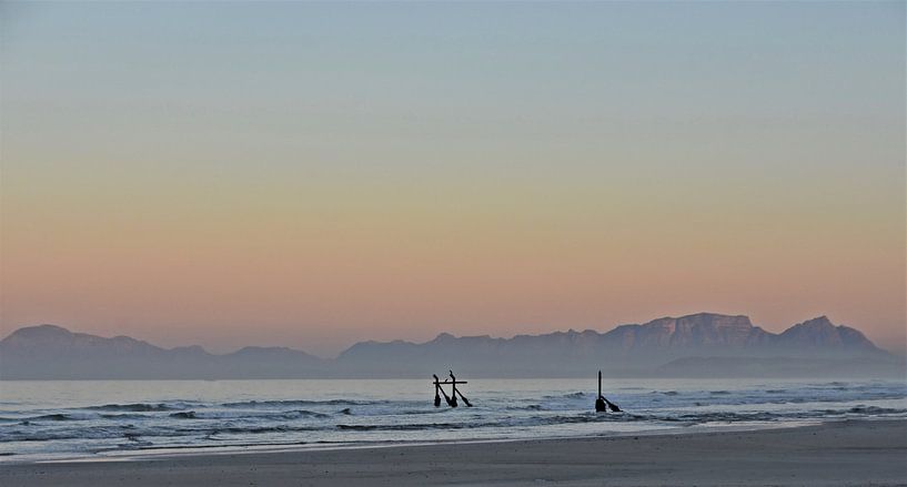 Sunrise over False Bay in Strand by Werner Lehmann