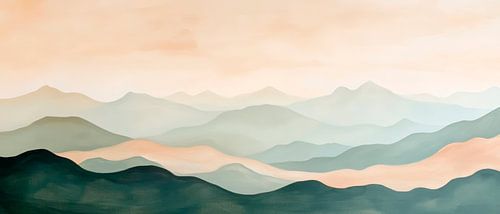 Berglandschaft Abendstimmung von Poster Art Shop