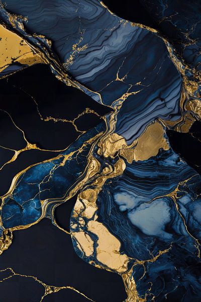Marbre or bleu noir 1 par Digitale Schilderijen