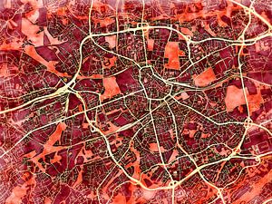 Karte von Bochum im stil 'Amber Autumn'