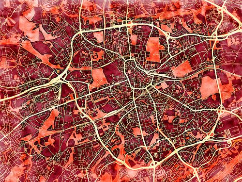 Kaart van Bochum in de stijl 'Amber Autumn'