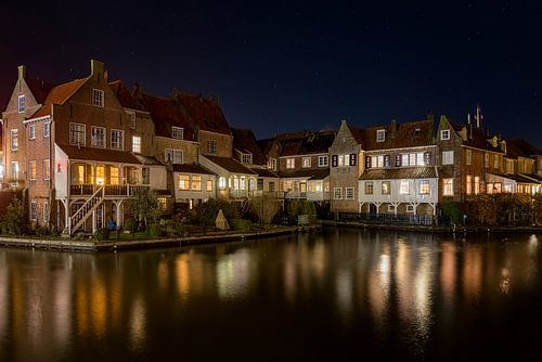 Nacht im alten Hafen von Enkhuizen