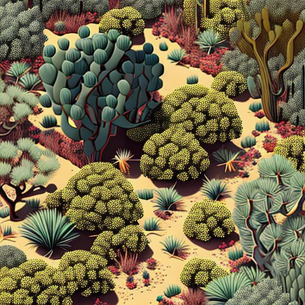 Grillige cactustuin van Vythryd Arts