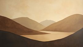 Goldene Landschaft abstraktes Pastell-Panorama von TheXclusive Art