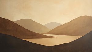 Gouden landschap abstract pastel panorama