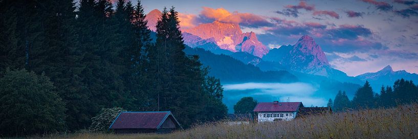 Panorama met Zugspitze van Martin Wasilewski