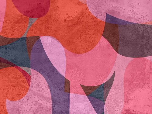 Kleurrijke abstracte organische vormen in warme kleuren