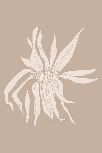 Boho botanische wilde bloemen in beige nr.9