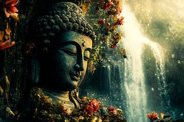Mystic Buddha with flowers by Imperial Art House