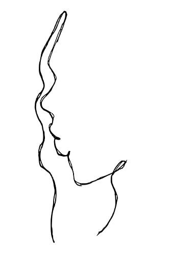 Minimal art lijntekening in schets stijl