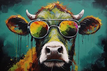 Cow with glasses by KoeBoe