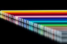 Bleistifte in einer Reihe.