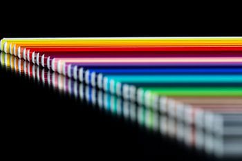 Pencils in a row.