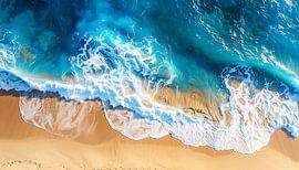 Luchtfoto met blauwe golven