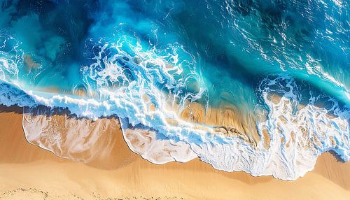 Luchtfoto met blauwe golven