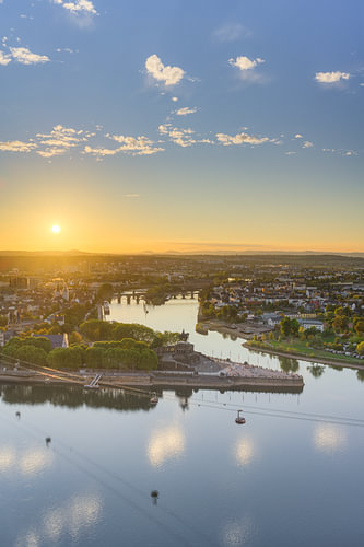 Koblenz – the Deutsches Eck in the evening light