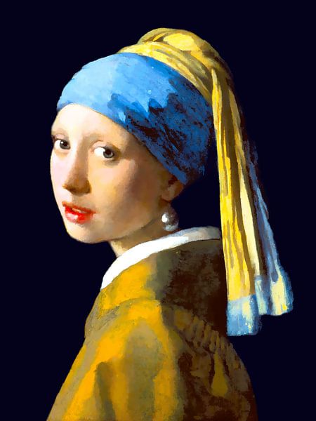 Mädchen mit der Perle (digital restauriert), Johannes Vermeer von Doesburg Design