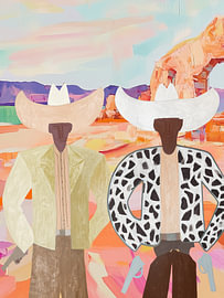 Cowboy-Print, trendige Western-Boho-Kunst von Bella studio