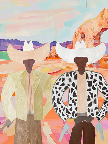 Cowboy Print, Trendy Western Boho Art
