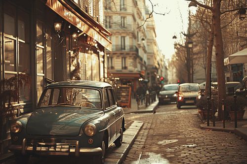Gouden uur in een Parijse straat