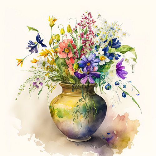 Fleurs de printemps en édition aquarelle