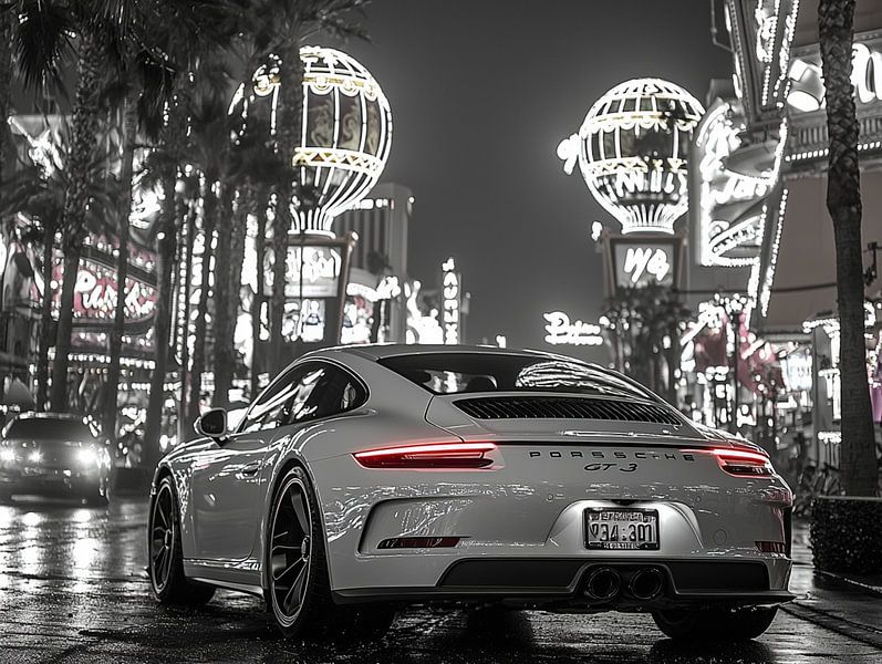 Porsche in Las Vegas _ Monochrom von Bianca Bakkenist