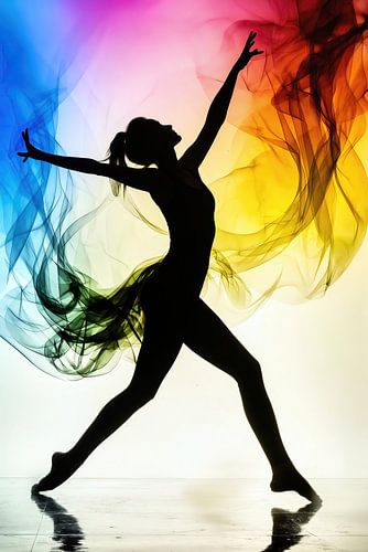 Danser voor wervelende rook