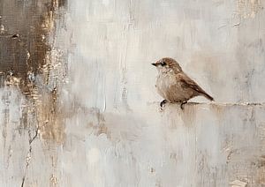 Modern Abstract met Vogel
