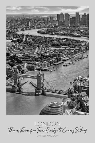 Zoom sur : LONDRES – La Tamise, de Tower Bridge à Canary Wharf