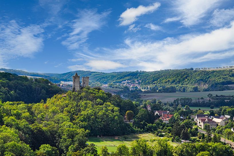 Vue du château de Saaleck sur la Saale par Andreas Völkel