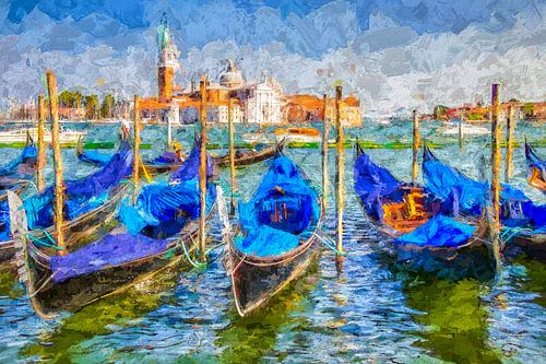 De charme van Venetië - Digitaal schilderij