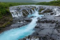 The Brúarárfoss or Brúarfoss waterfall Iceland by Menno Schaefer thumbnail