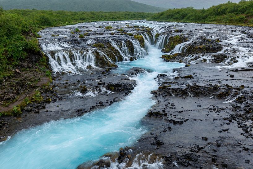 The Brúarárfoss or Brúarfoss waterfall Iceland by Menno Schaefer