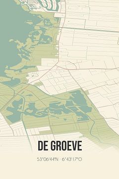 Vintage landkaart van De Groeve (Drenthe) van Rezona