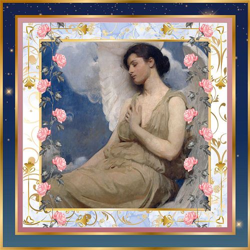 S.F. geremasterde versie van Gevleugelde figuur door Abbott Handerson Thayer