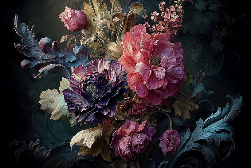 Fleurs au twist baroque n°4 par Studio BB