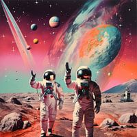 Grüßende Astronauten