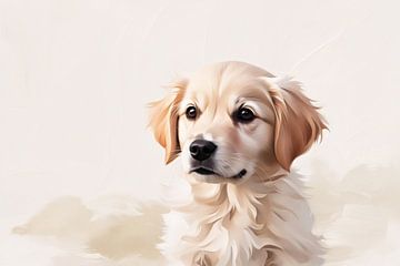 Zachte illustratie van schattige hond van Art & Soul Creations