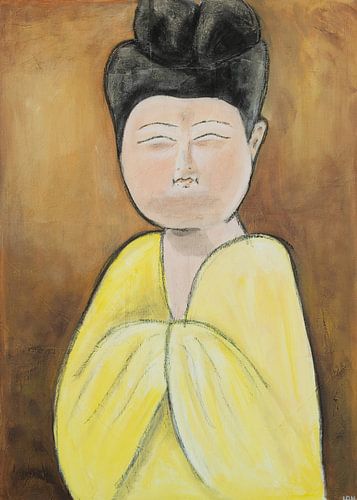 Een portret van een Chinese dikke dame 'Fat ladies' X van Linda Dammann