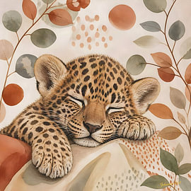 Boho Botanical Nursery Collection - Baby Leopard
