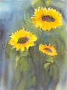 Sonnenblumen Trio von Karen Kaspar Miniaturansicht