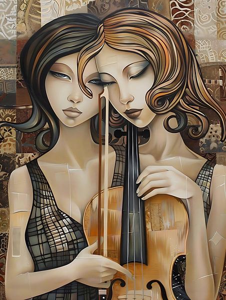 femmes jouant du violon par PixelPrestige